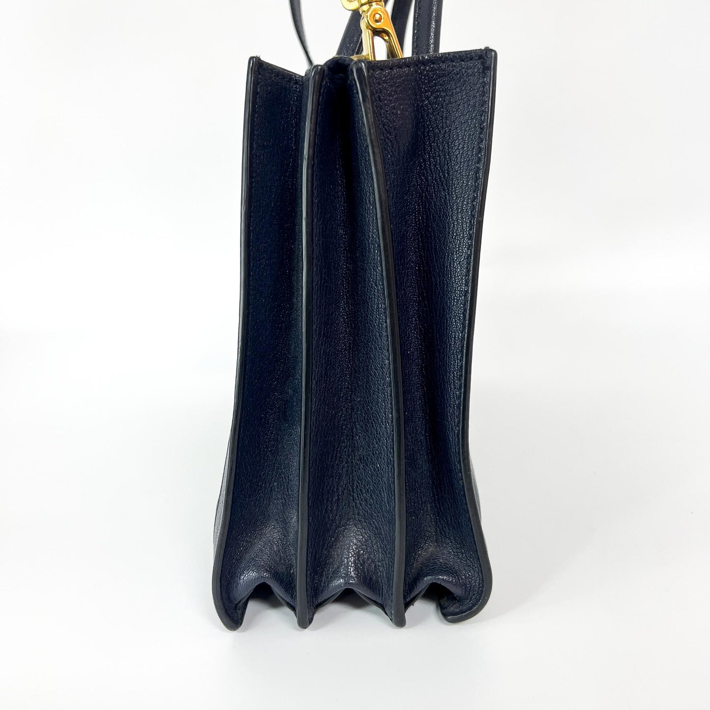 Miu Miu Madras Leather Top Handle Bag Navy