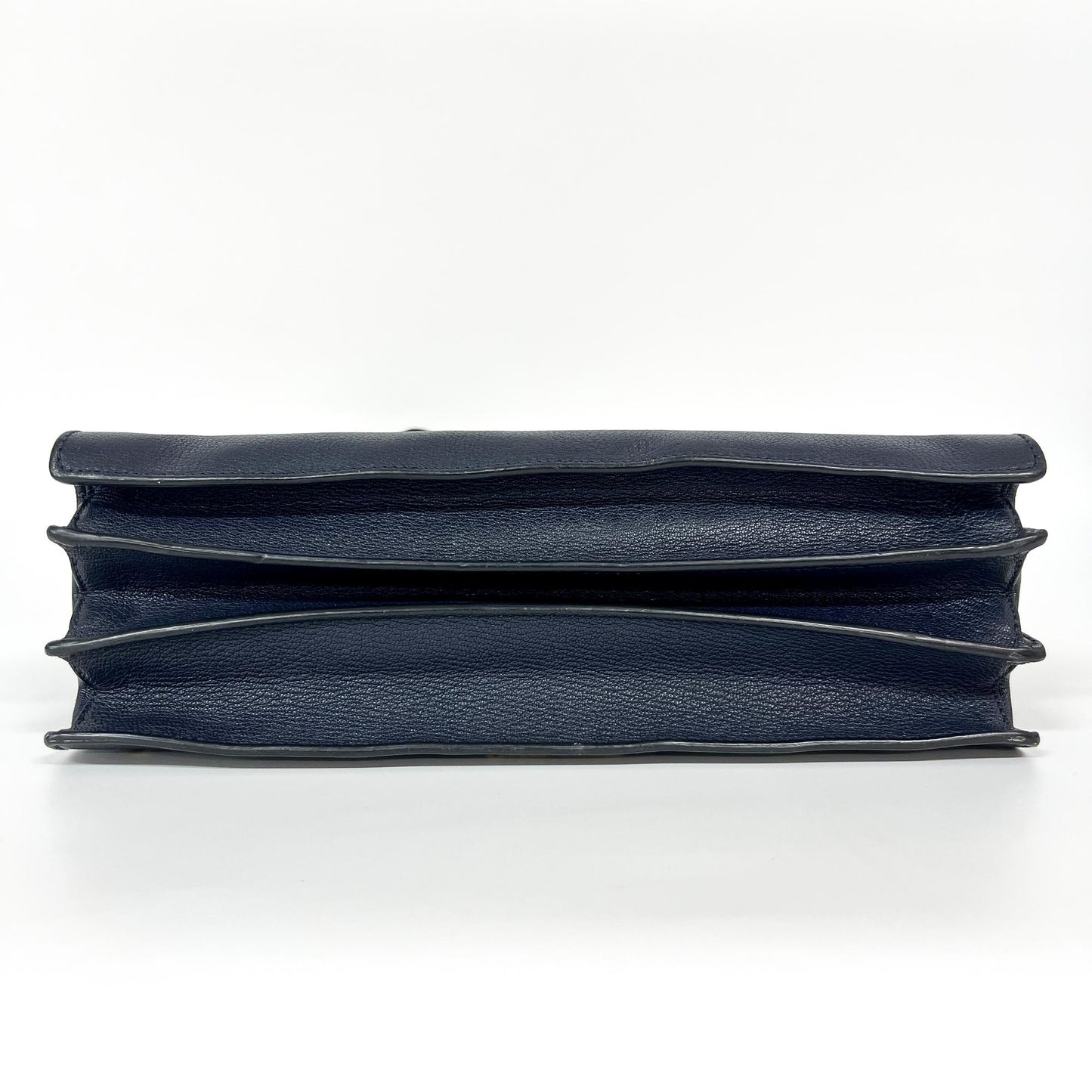 Miu Miu Madras Leather Top Handle Bag Navy