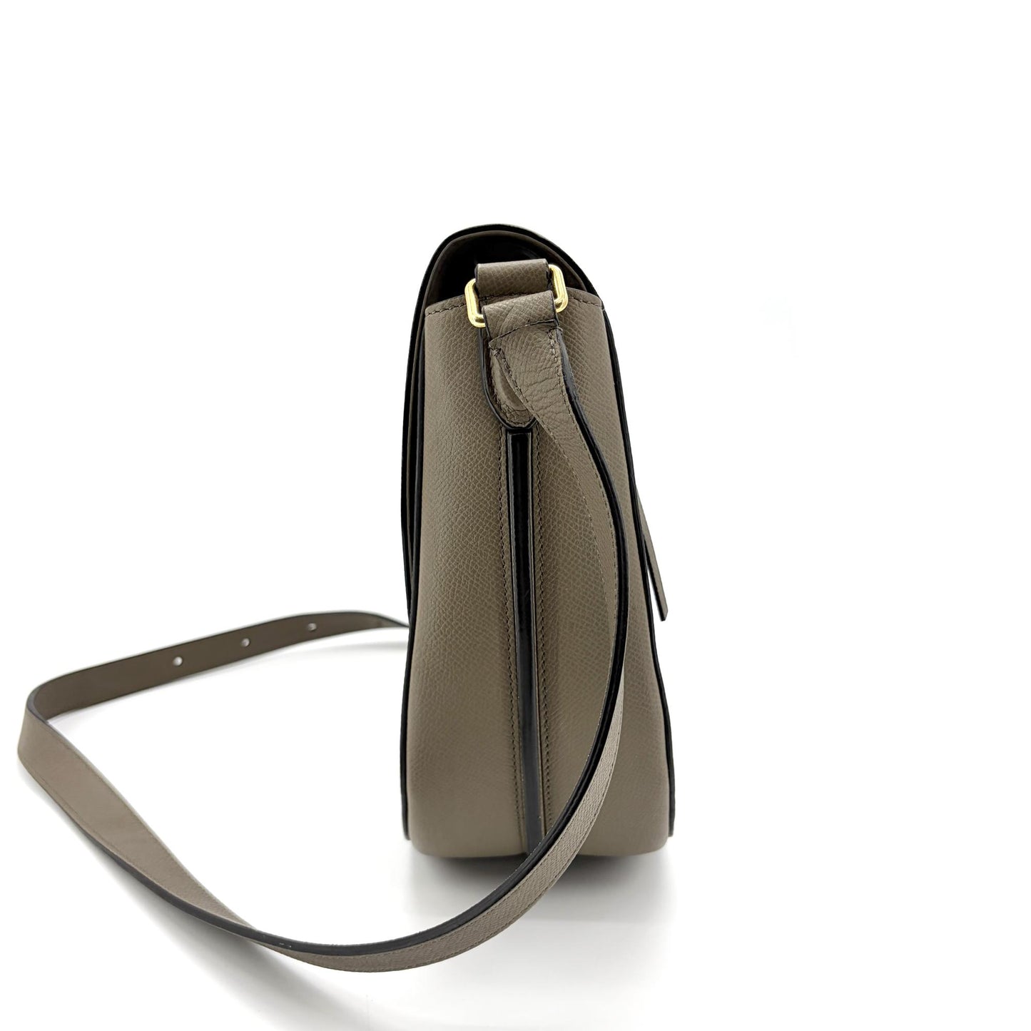 Celine Medium Trotter Shoulder Bag Grained Calfskin Taupe