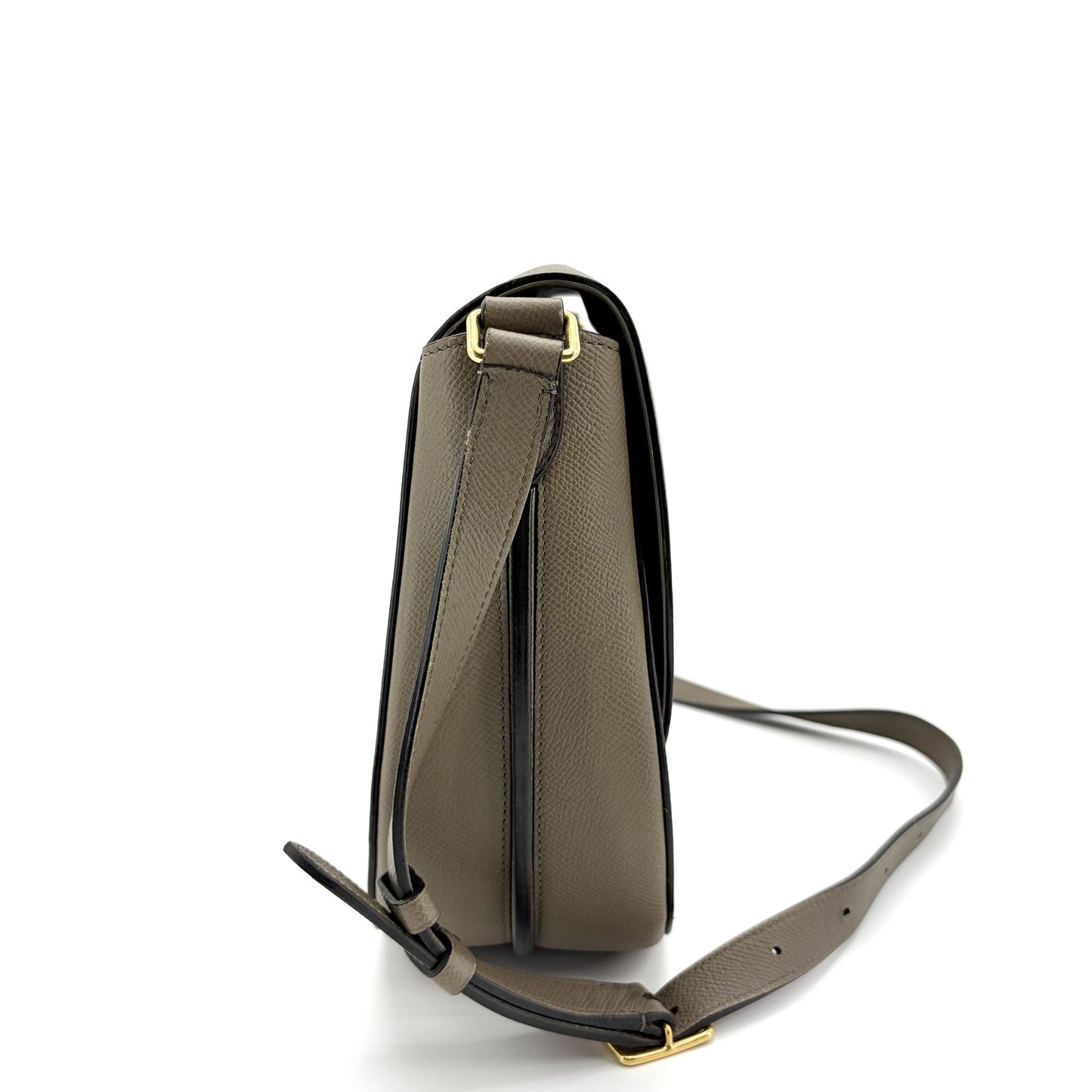 Celine Medium Trotter Shoulder Bag Grained Calfskin Taupe
