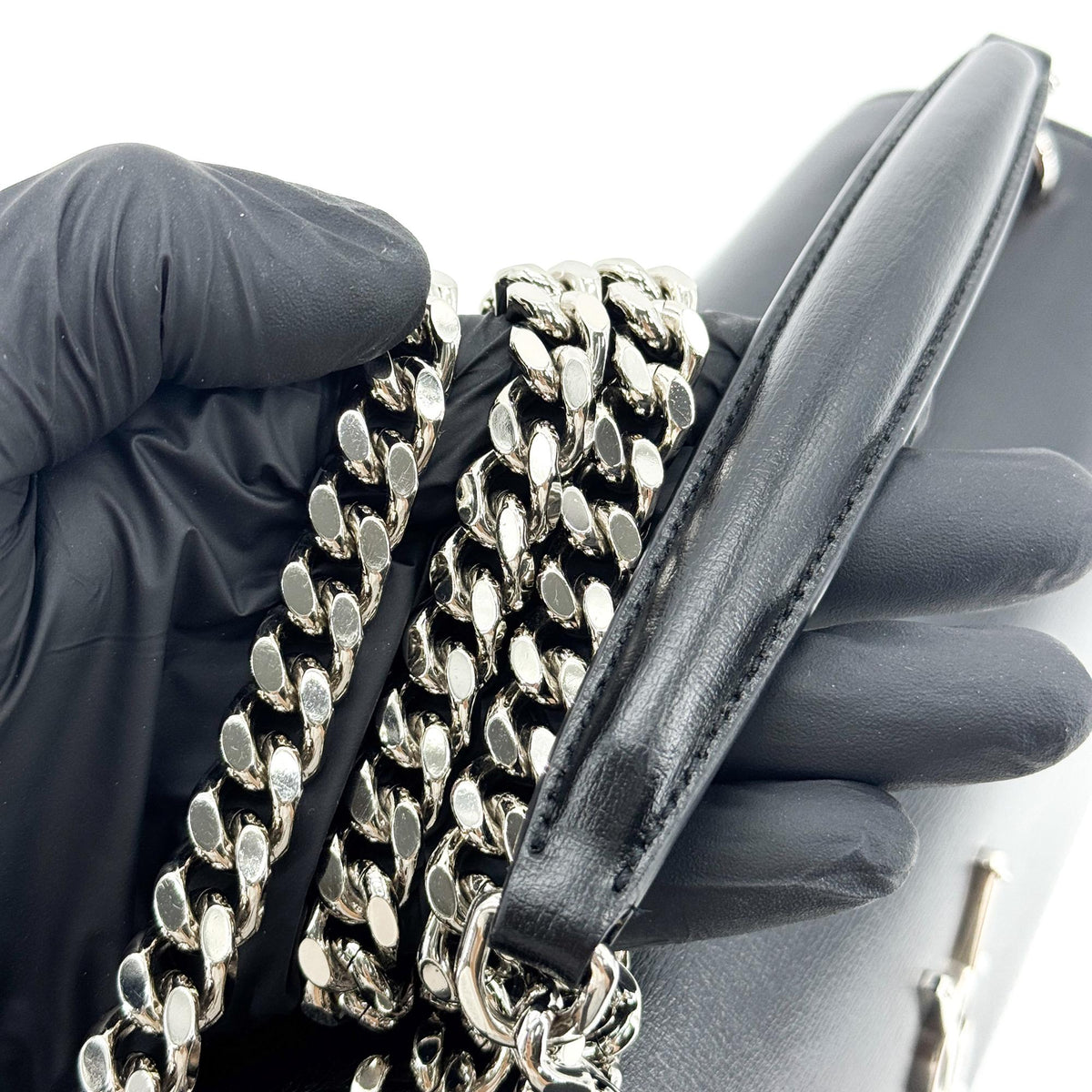 Saint Laurent Medium Sunset Crossbody Bag Black with Silver Hardware