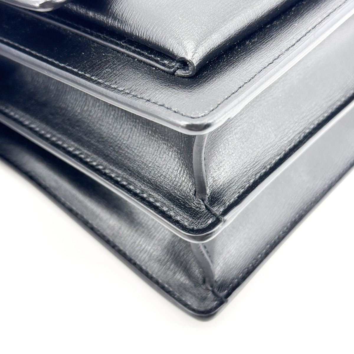 Saint Laurent Medium Sunset Crossbody Bag Black with Silver Hardware