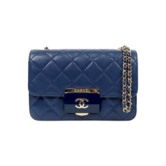 Chanel Navy Beauty Lock Chain Shoulder Bag