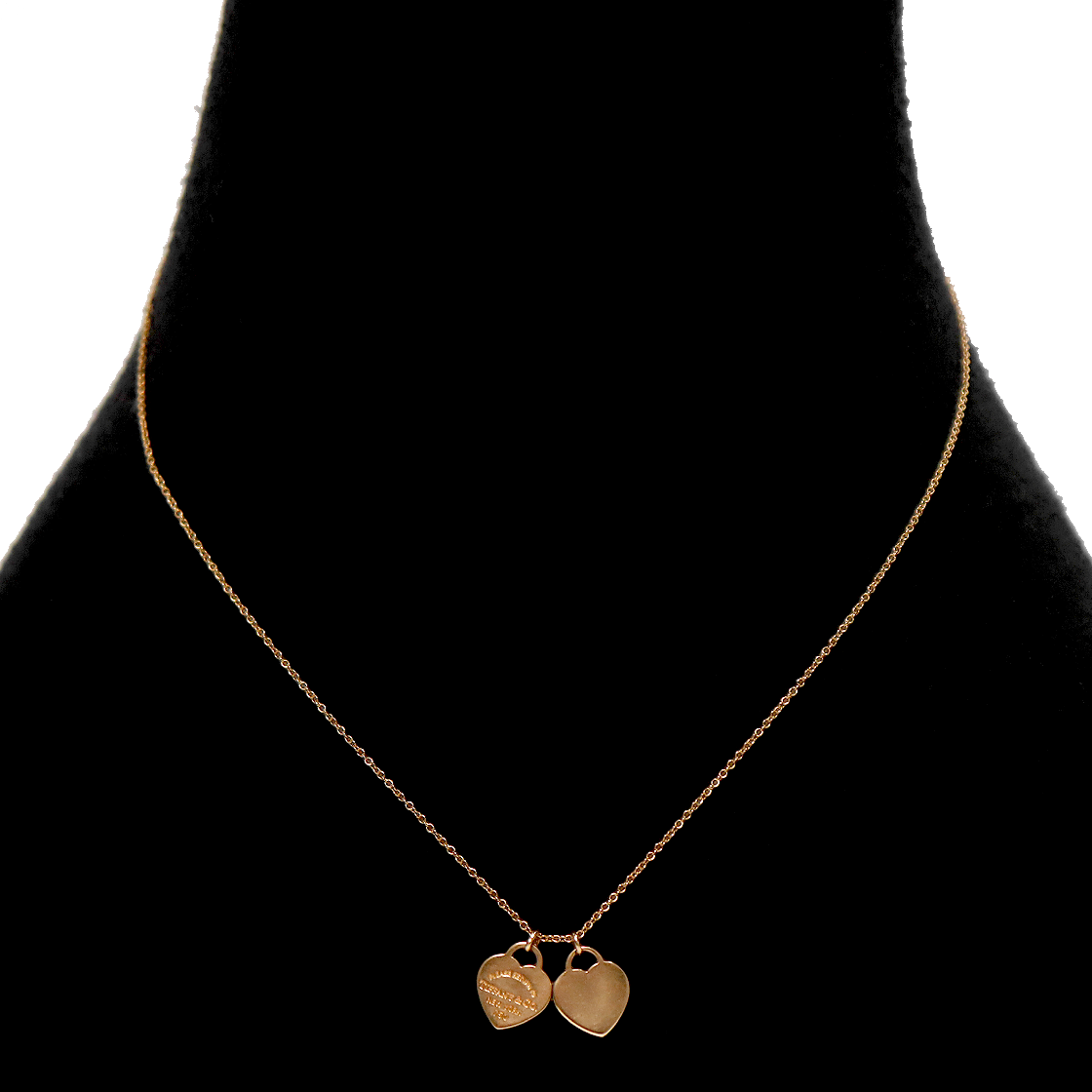 Tiffany 18K Double Heart Necklace