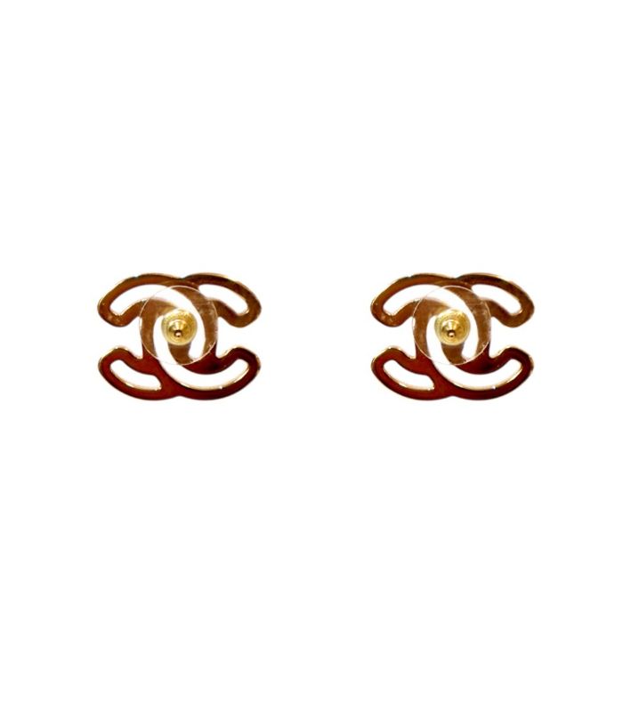Chanel Ivory 24A CC Gold Earrings