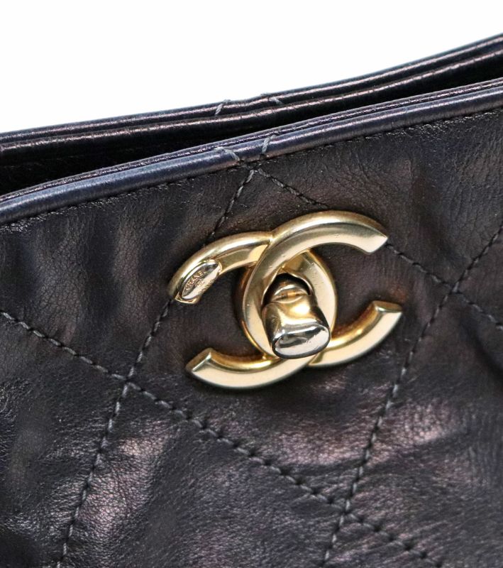Chanel Black Quilted CC Bucket Bag