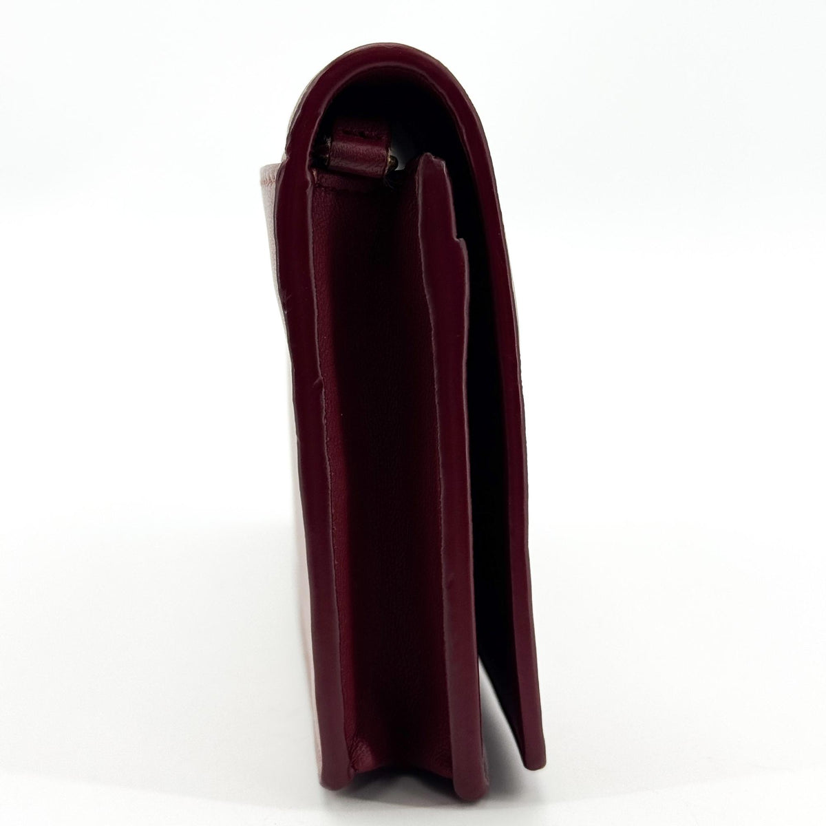 Bottega Veneta Intrecciato Two-Tone Flap Long Wallet Pink Burgundy