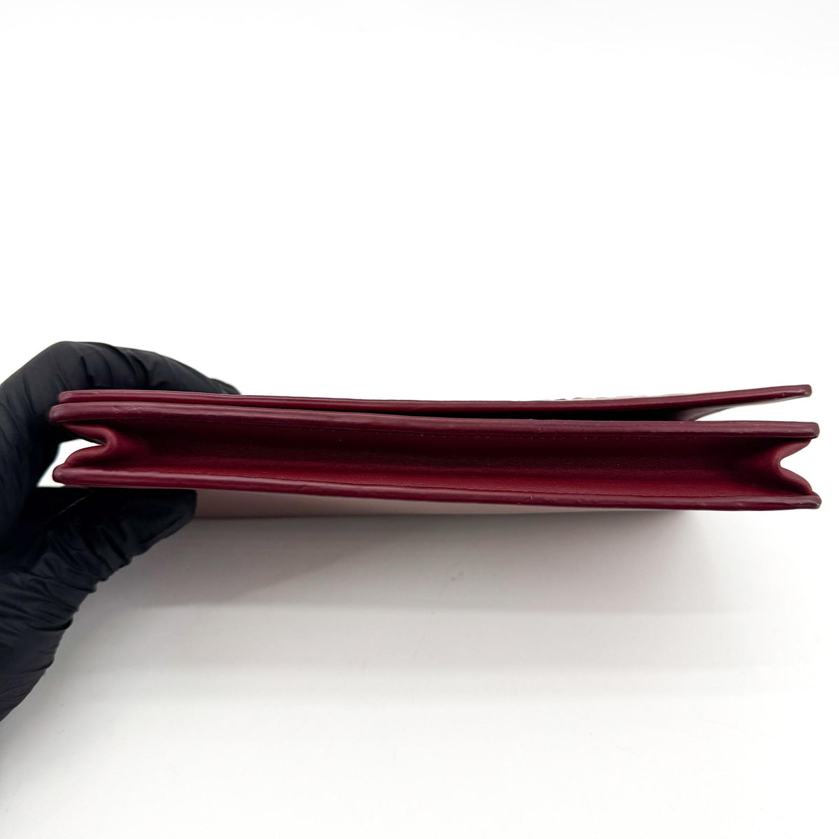 Bottega Veneta Intrecciato Two-Tone Flap Long Wallet Pink Burgundy