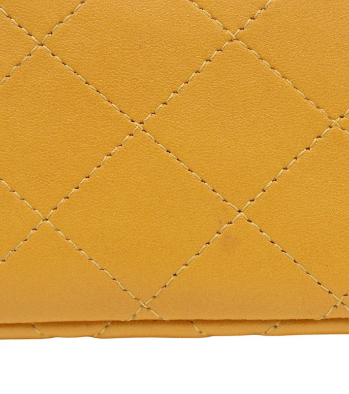 Chanel Yellow Petite Sac Chain Shoulder Bag