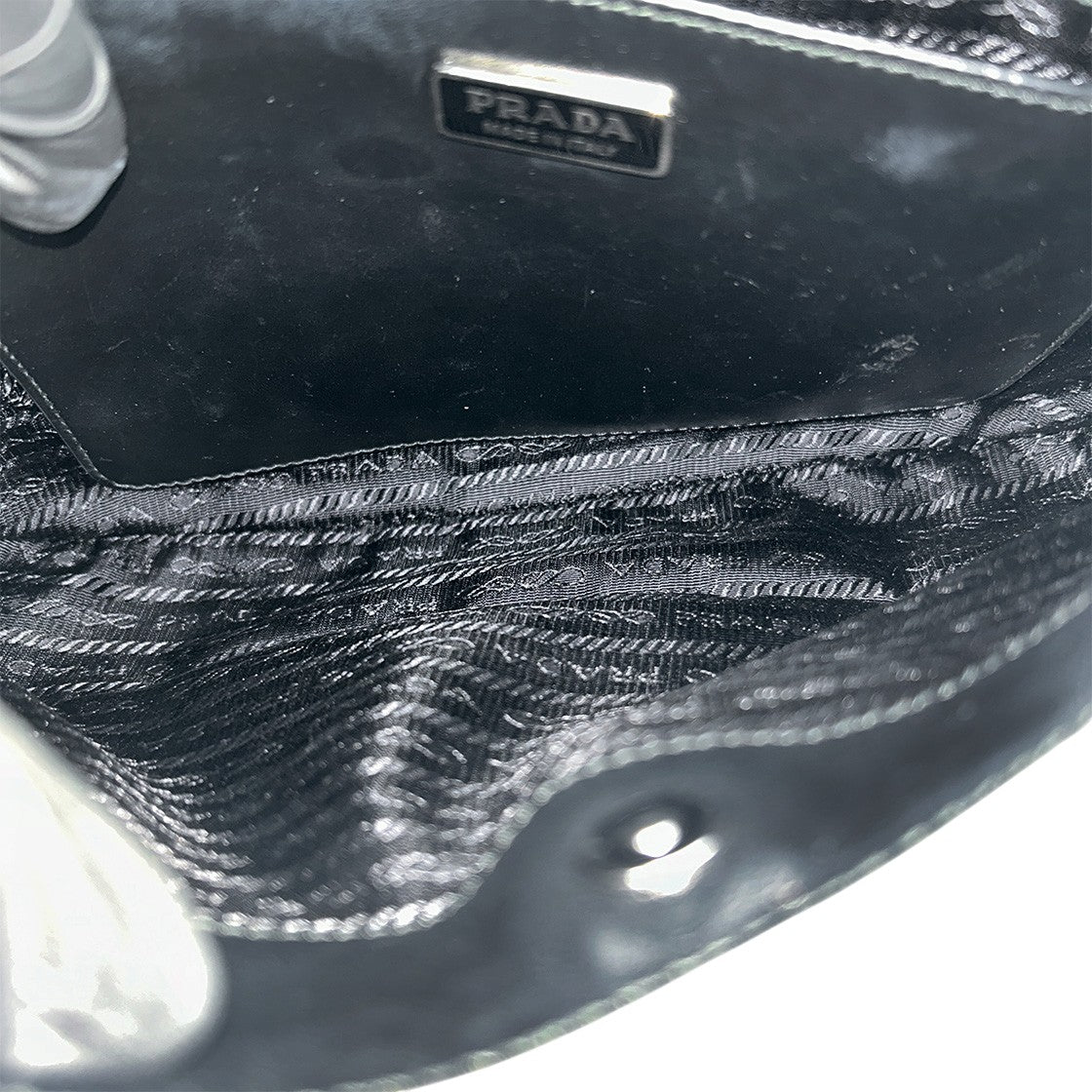 Prada Black Cleo Brushed Shoulder Bag