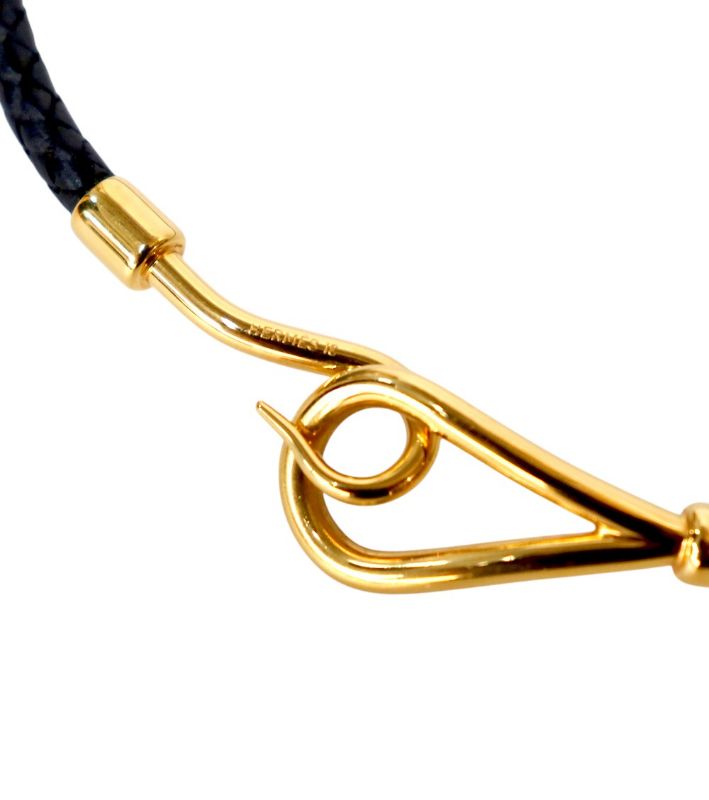 Hermès Black Jumbo Gold Choker Necklace