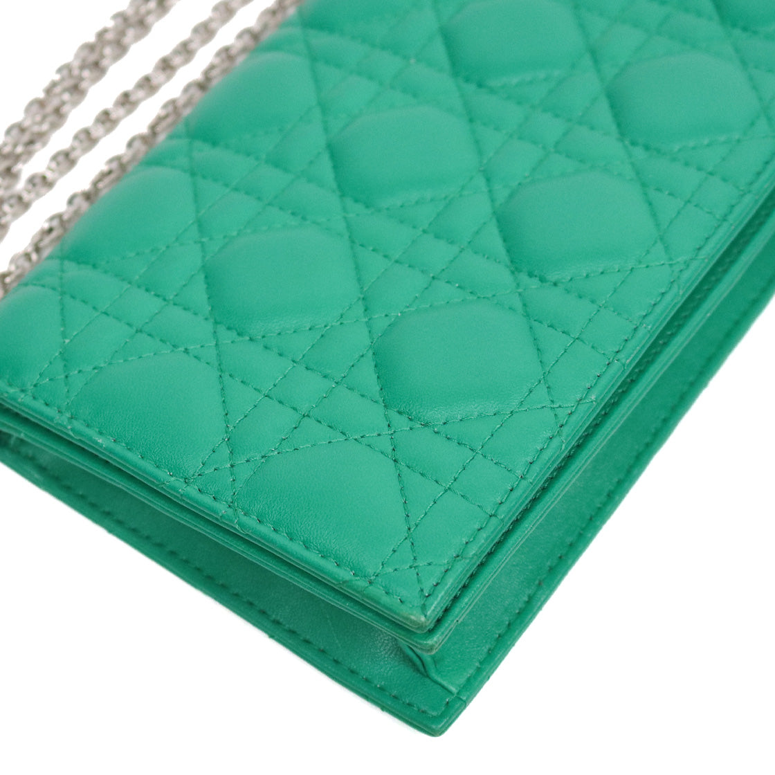 Dior Green Cannage Chain Crossbody Bag