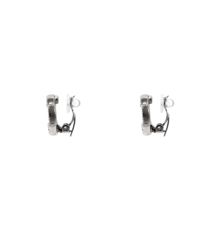 Chanel CC Silver Earrings