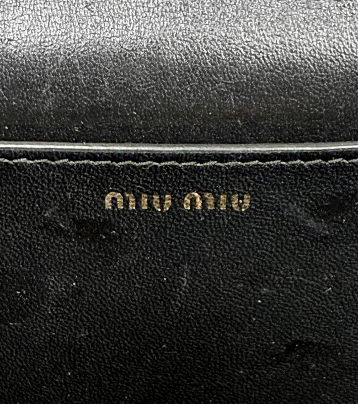 Miu Miu Black Matelassé Chain Crossbody Bag