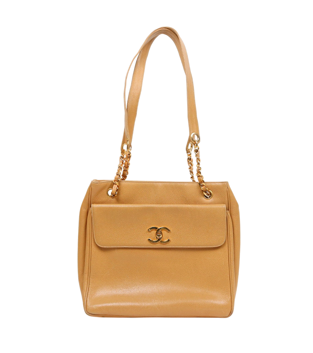 Chanel Beige CC Pocket Chain Shoulder Bag