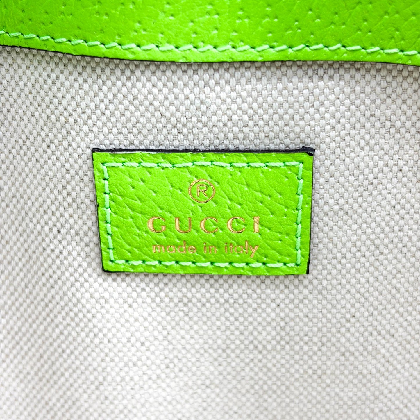 Gucci Ophidia GG Supreme Neon Green Belt Bag