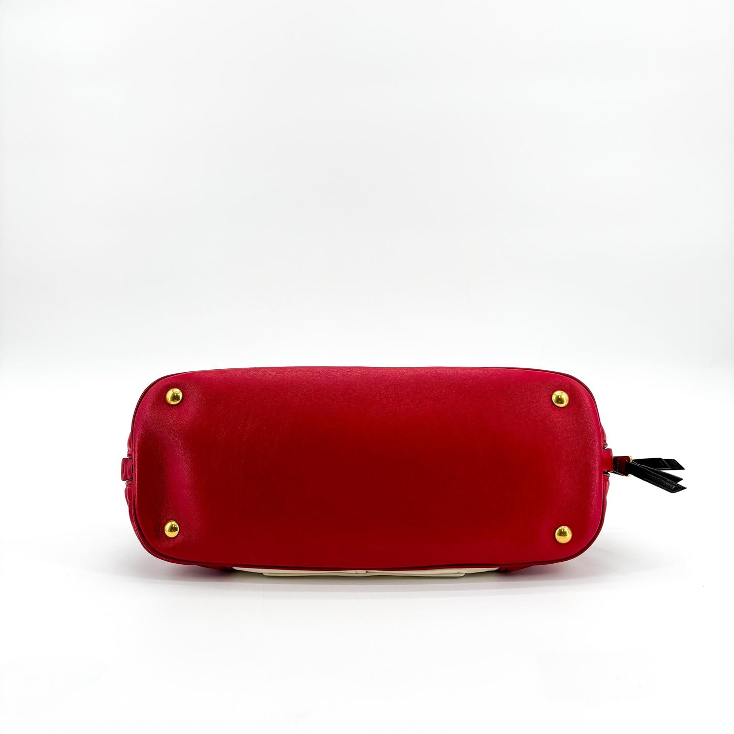 Miu Miu Biker Matelassé Two-Tone Dome Bag Red White