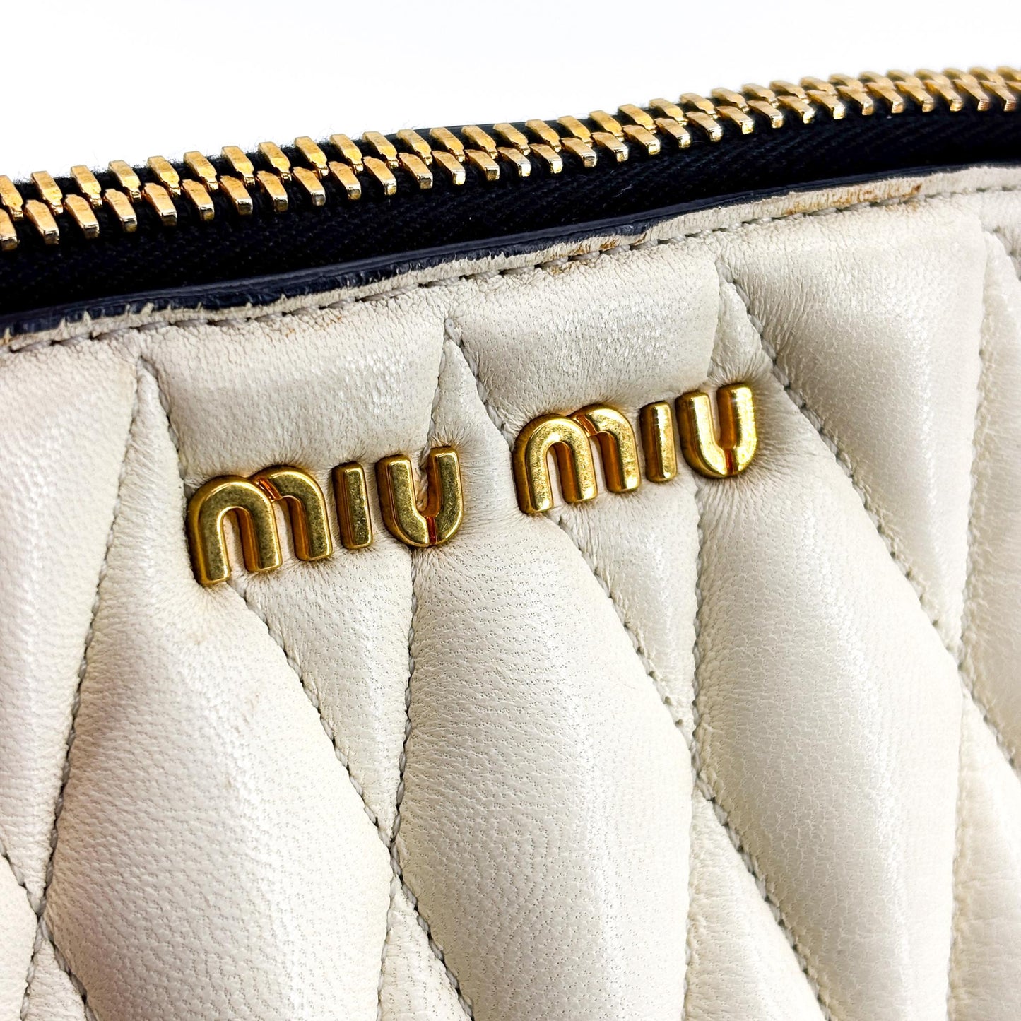 Miu Miu Biker Matelassé Two-Tone Dome Bag Red White