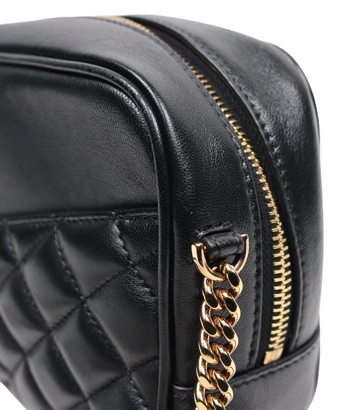 Versace Black Quilted Medusa Shoulder Bag