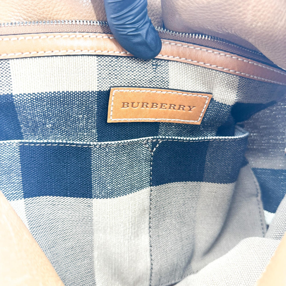Burberry Ashby Canvas Tassel Bucket Bag Brown