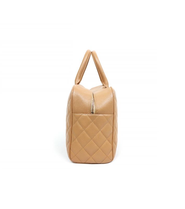 Chanel Beige Caviar Big CC Bowling Tote