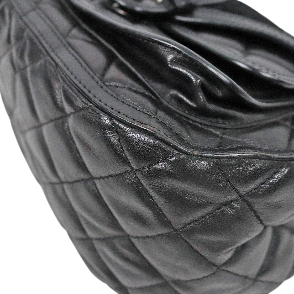 Chanel Black Quilted CC Shearling Flap Chain Shoulder Bag