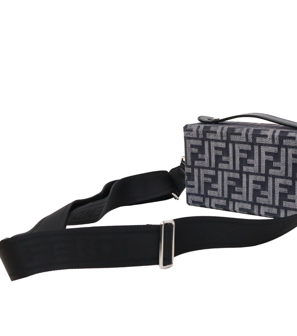 Fendi Black Zucca Baguette Trunk Crossbody Bag