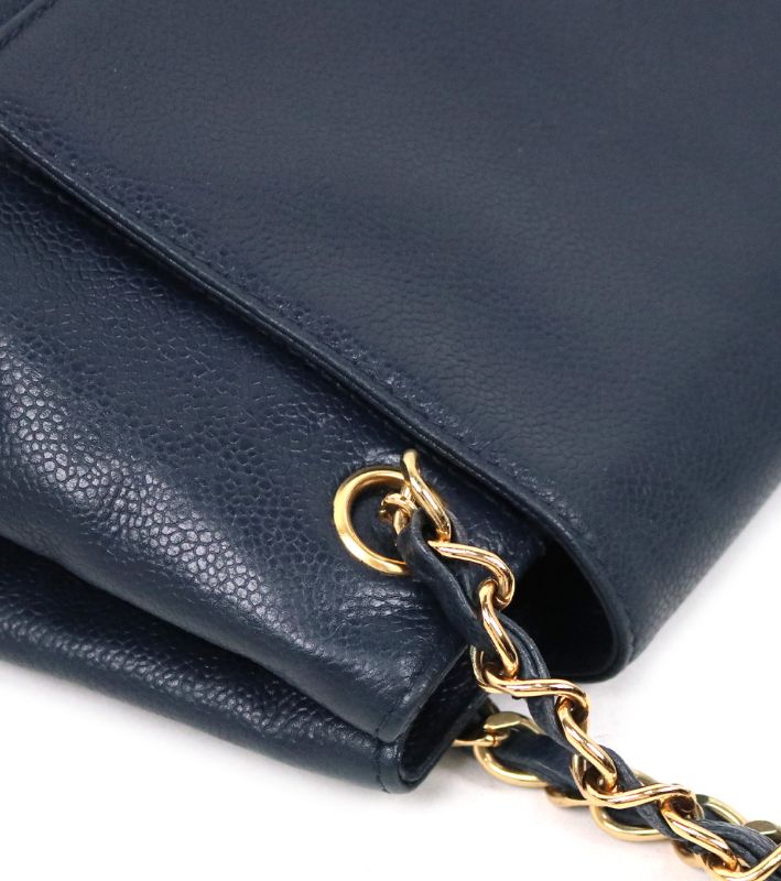 Chanel Navy Caviar Flap Shoulder Bag