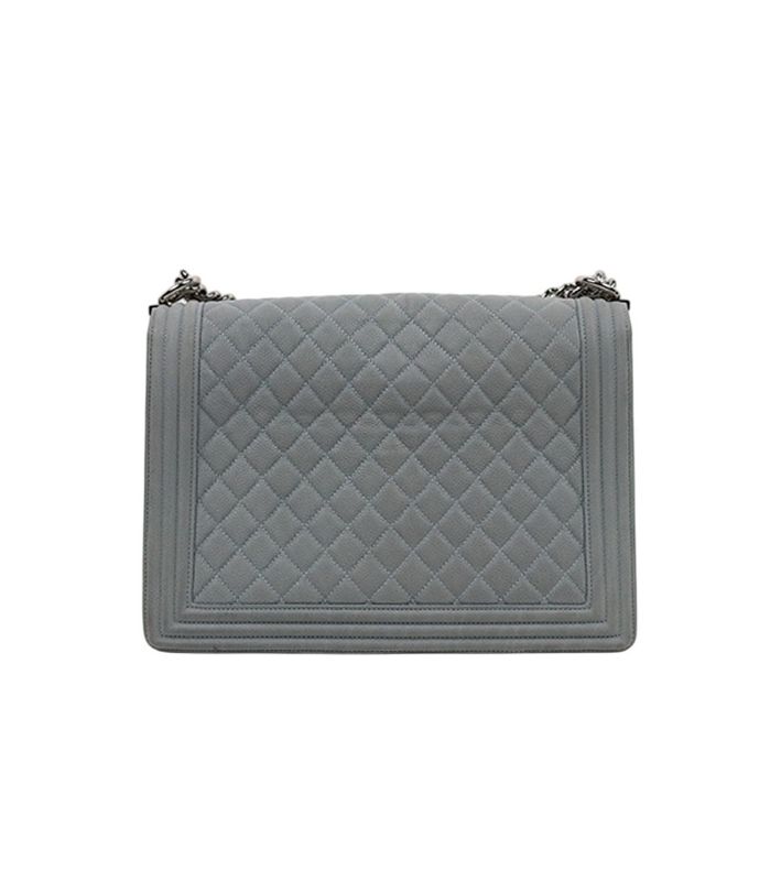 Chanel Gray Caviar Large Boy Shoulder Bag