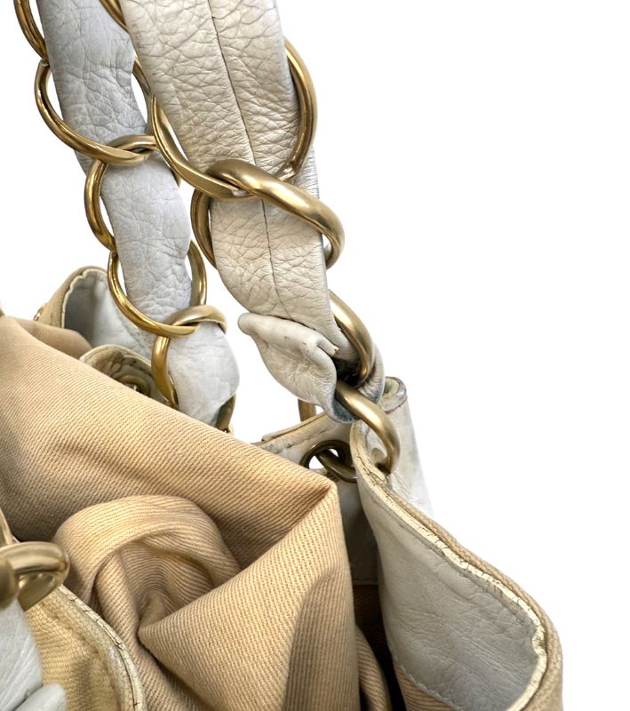 Chanel Beige Fabric Shoulder Bag