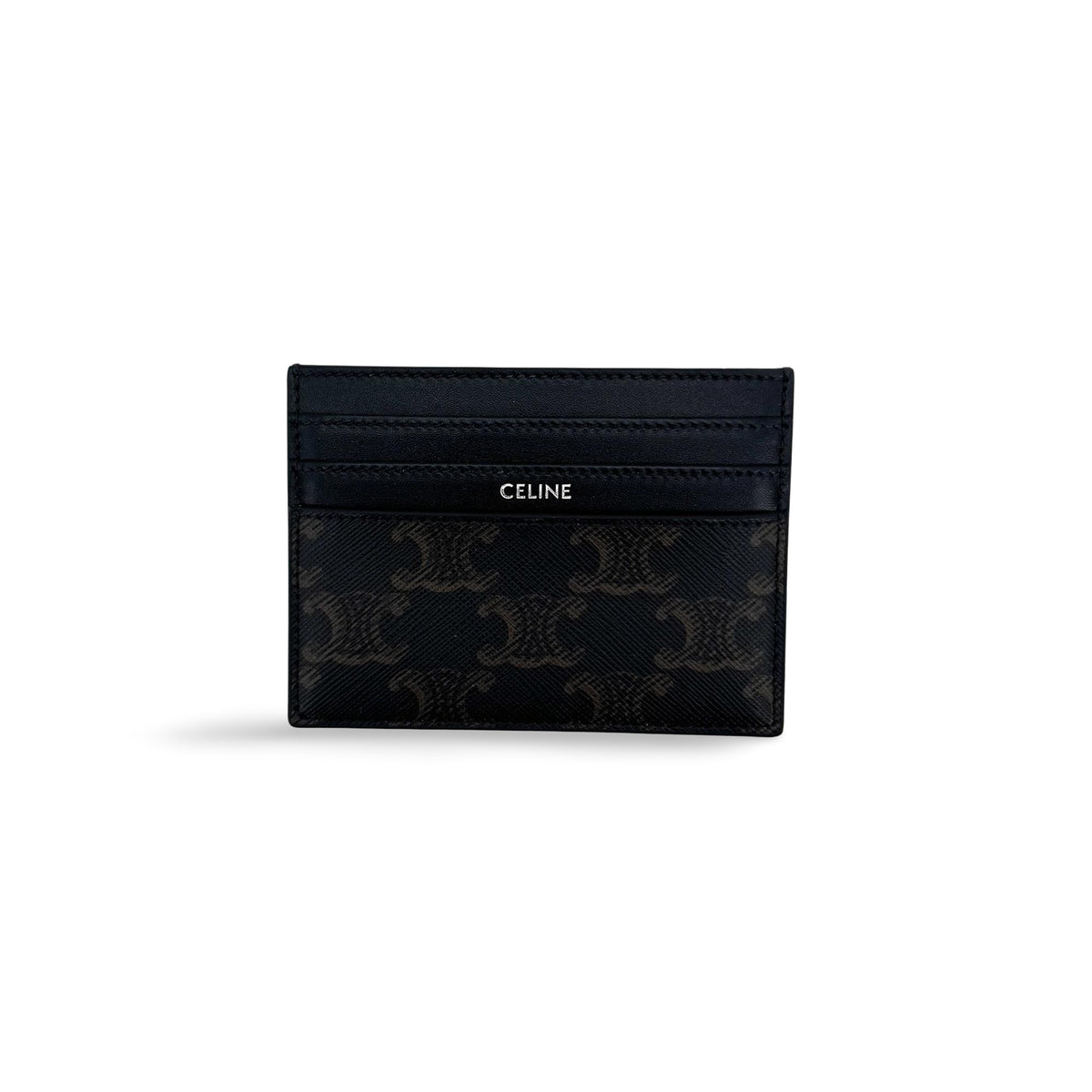 Celine Triomphe Canvas Card Holder Black