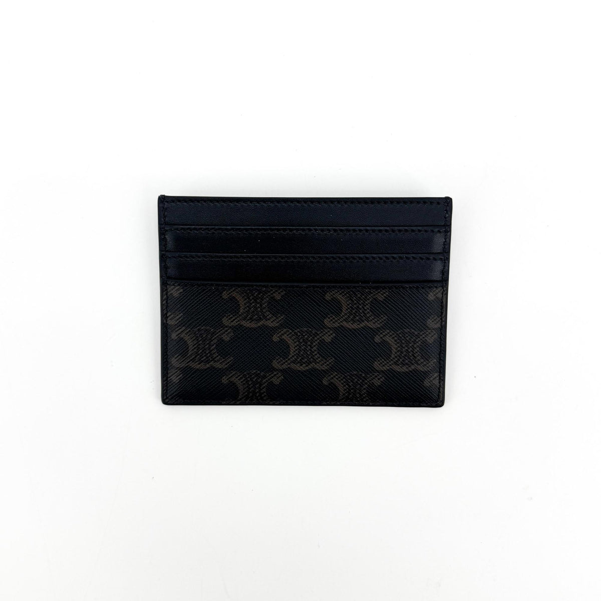 Celine Triomphe Canvas Card Holder Black