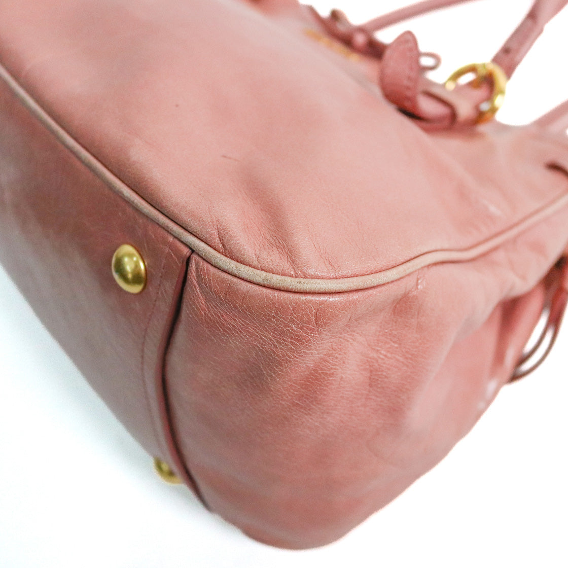 Miu Miu Pink Vitello Shine Ribbon Tote Bag