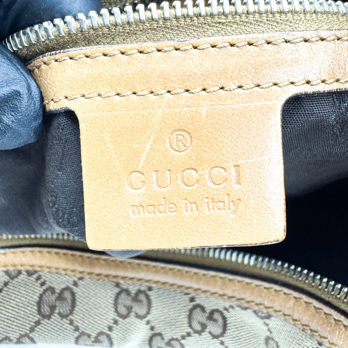 Gucci GG Canvas Charlotte Crossbody Hobo Bag Beige Brown