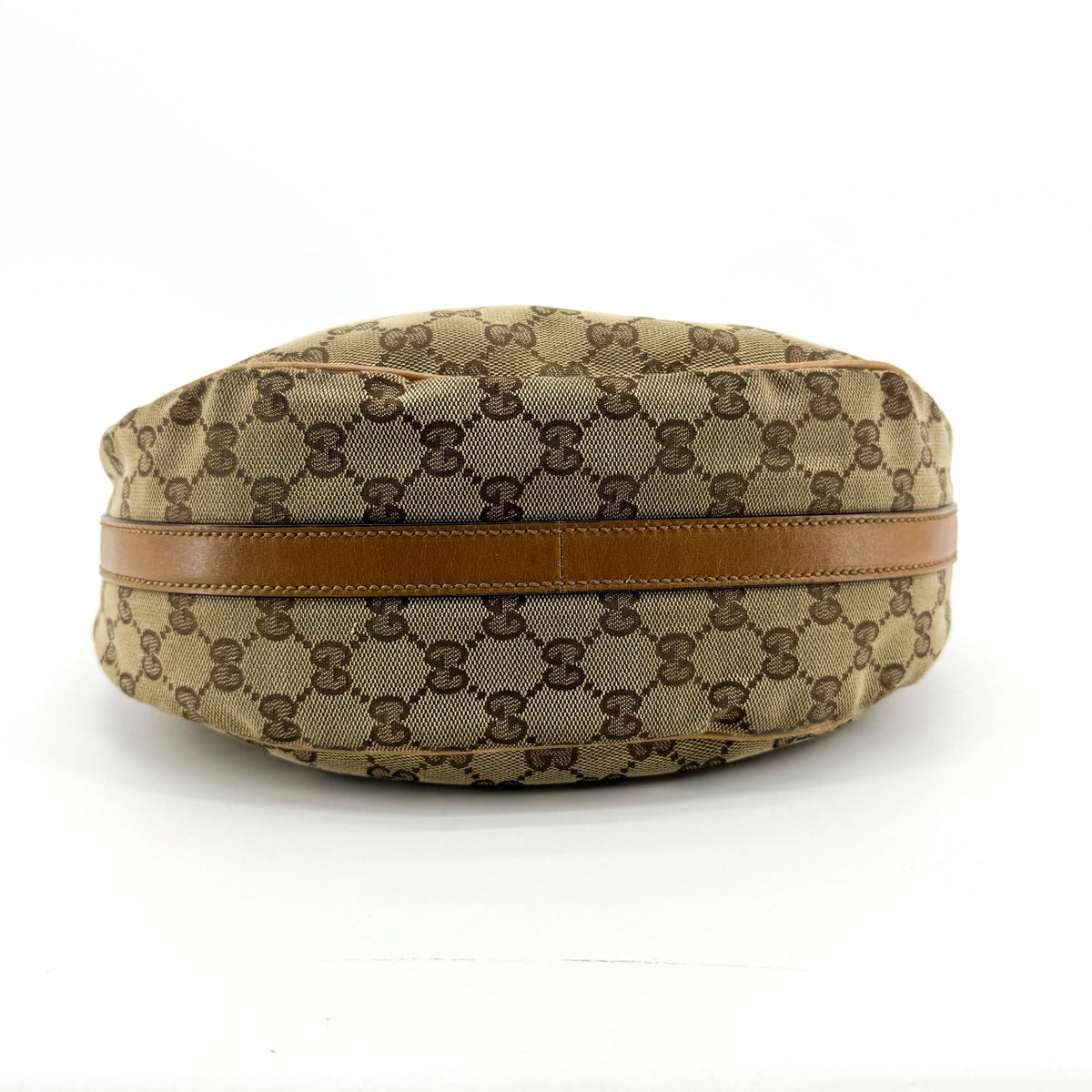 Gucci GG Canvas Charlotte Crossbody Hobo Bag Beige Brown
