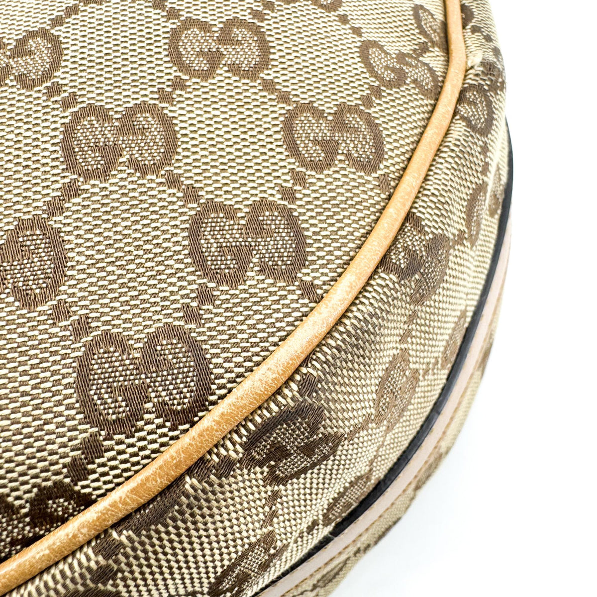 Gucci GG Canvas Charlotte Crossbody Hobo Bag Beige Brown