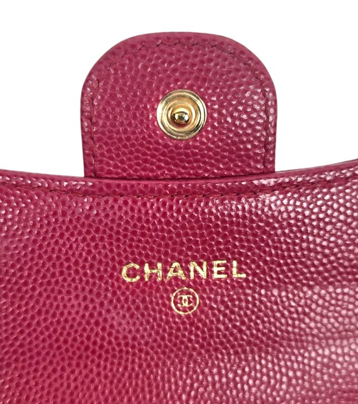 Chanel Burgundy Caviar Classic Card Holder