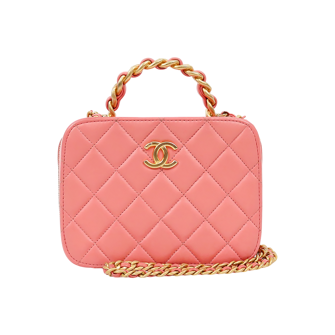 Chanel Pink Cosmetics Top-Handle Vanity Bag