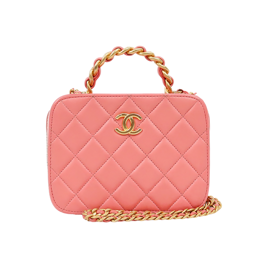 Chanel Pink Cosmetics Top-Handle Vanity Bag