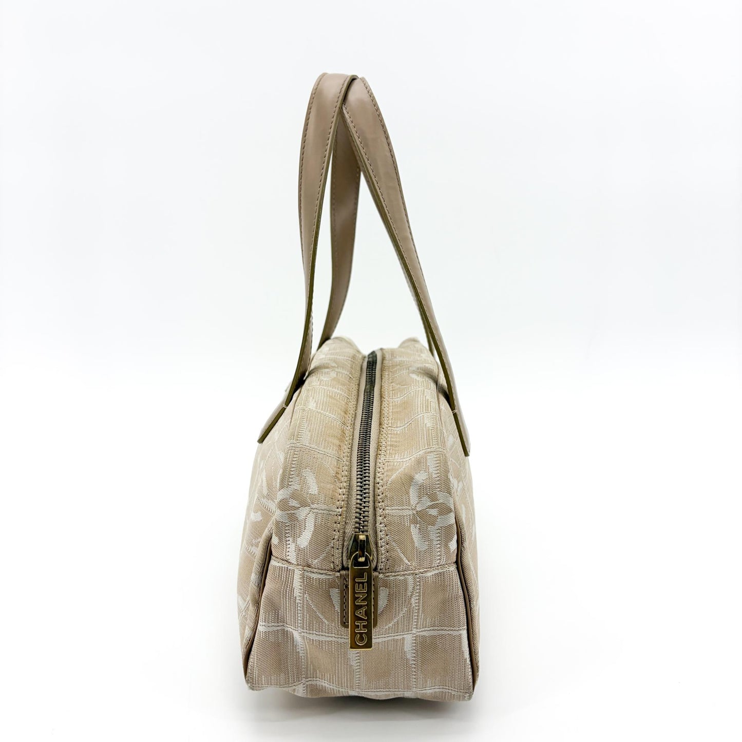 Chanel New Travel Line Bowler Bag Beige