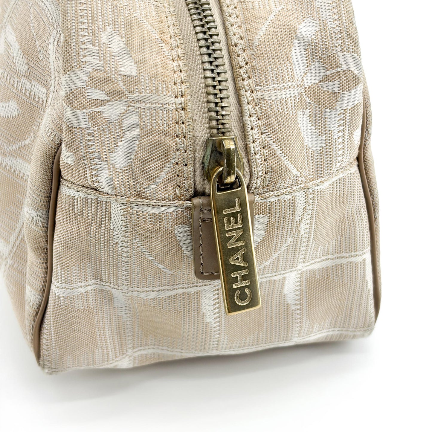 Chanel New Travel Line Bowler Bag Beige