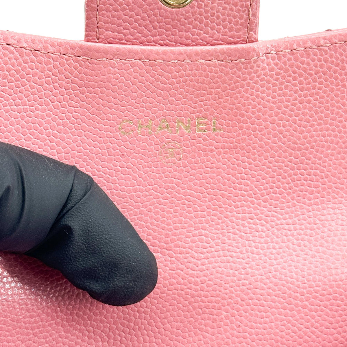 Chanel Classic Flap Card Wallet Caviar Pink Gold Hardware