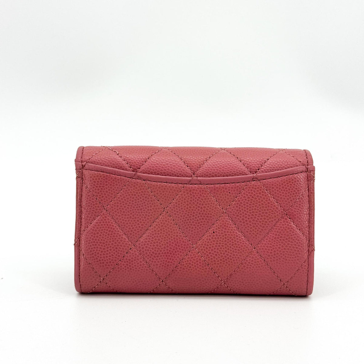 Chanel Classic Flap Card Wallet Caviar Pink Gold Hardware