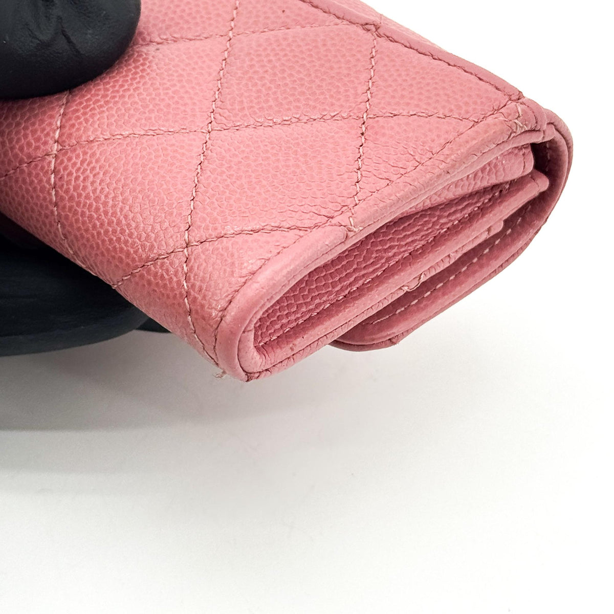 Chanel Classic Flap Card Wallet Caviar Pink Gold Hardware
