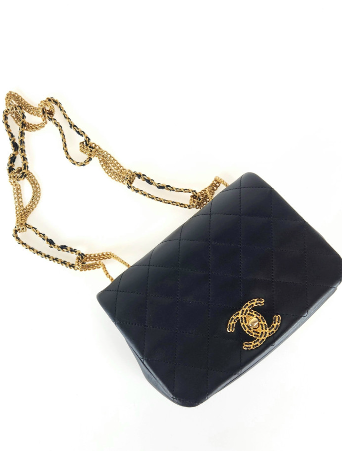 Small CC Logo Flap Gold Chain Shoulder Bag AS2975