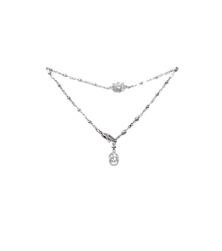 Gucci White Gold 750 White Gold Flora Diamond Chain Bracelet