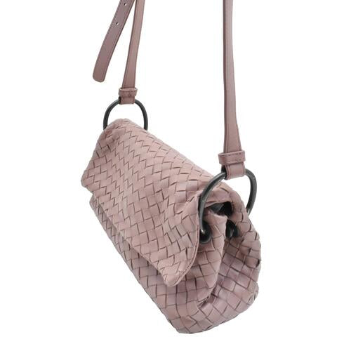 Bottega Veneta Intrecciato Pink Flap Crossbody Bag