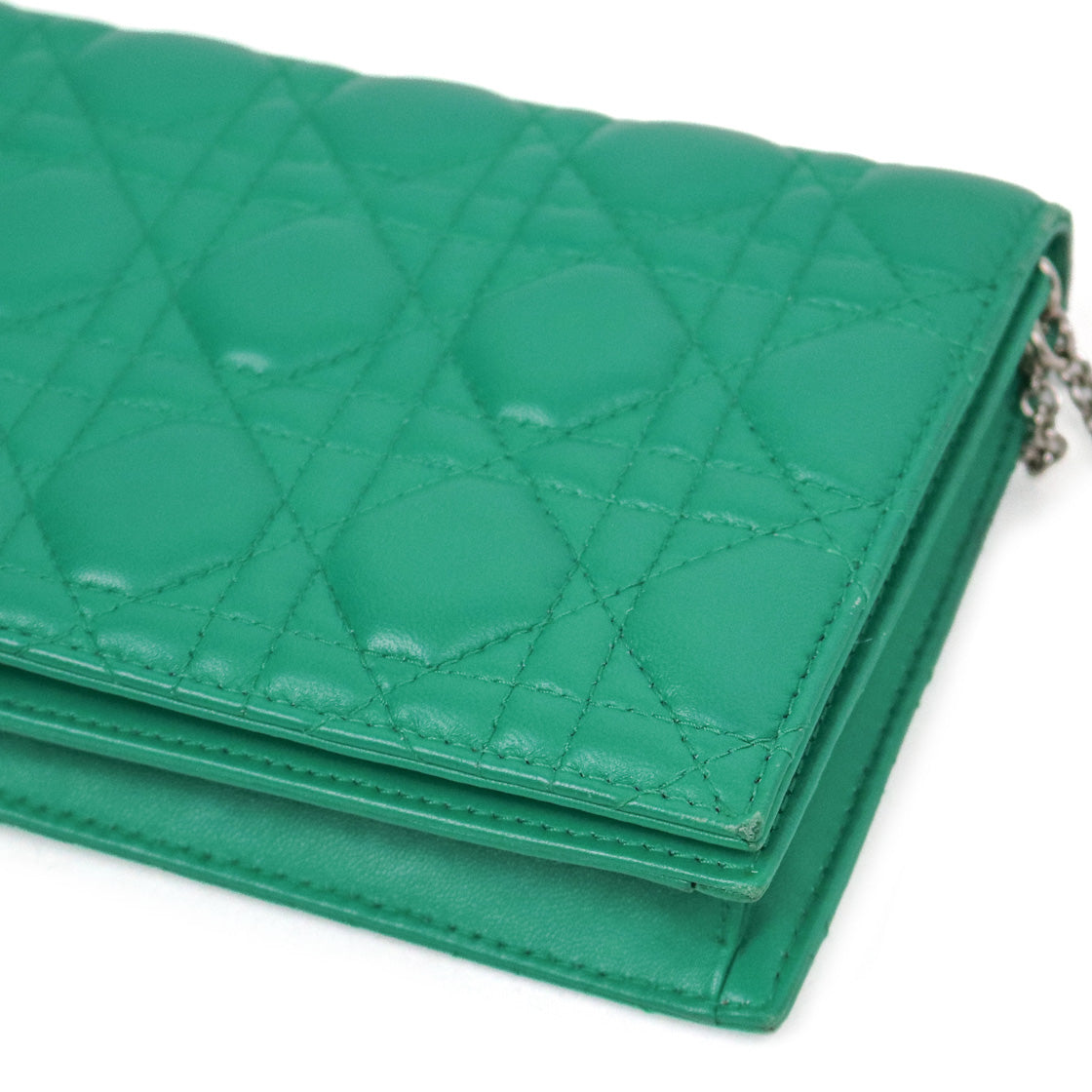 Dior Green Cannage Chain Crossbody Bag