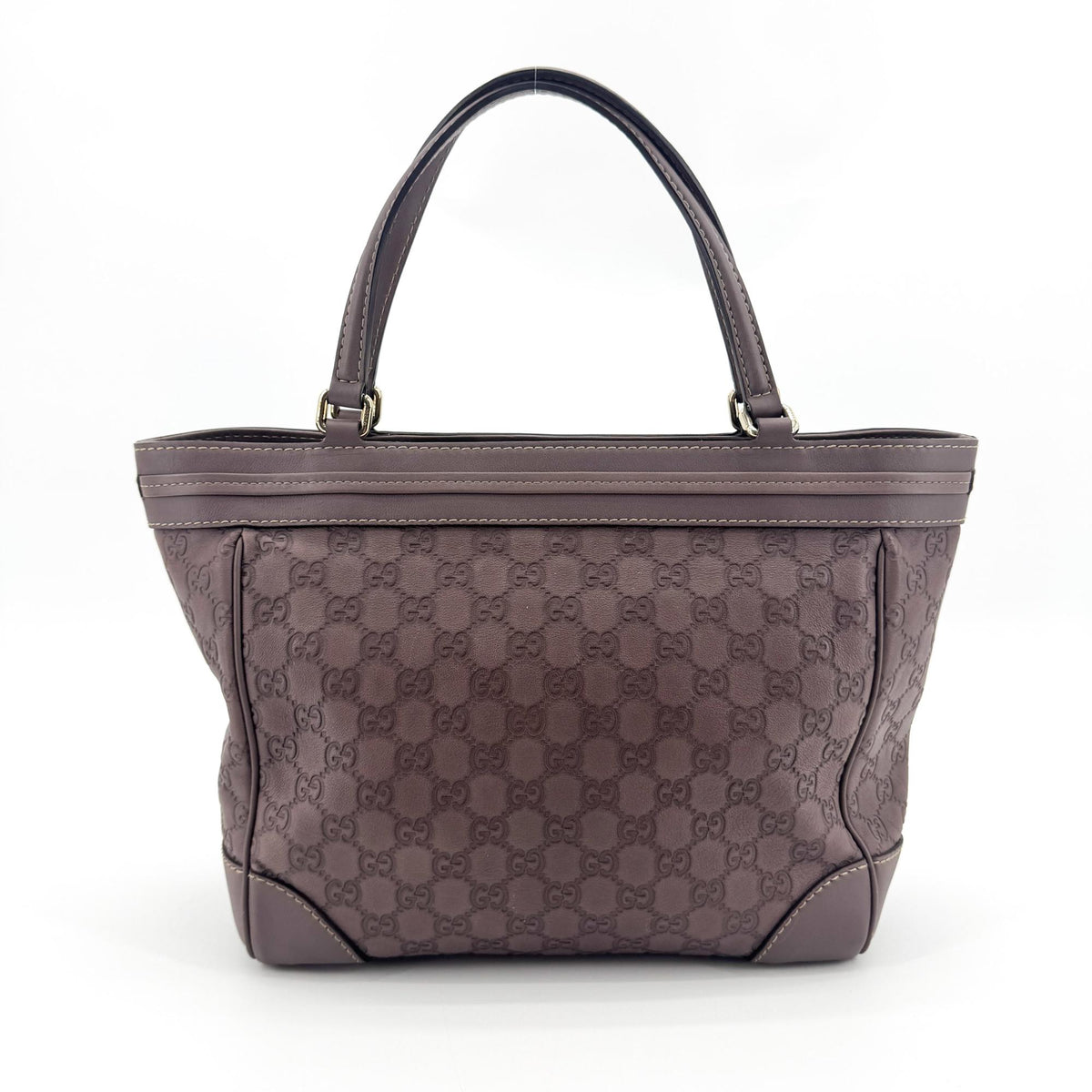 Gucci Cima Mayfair Ribbon Tote Bag Purple Brown
