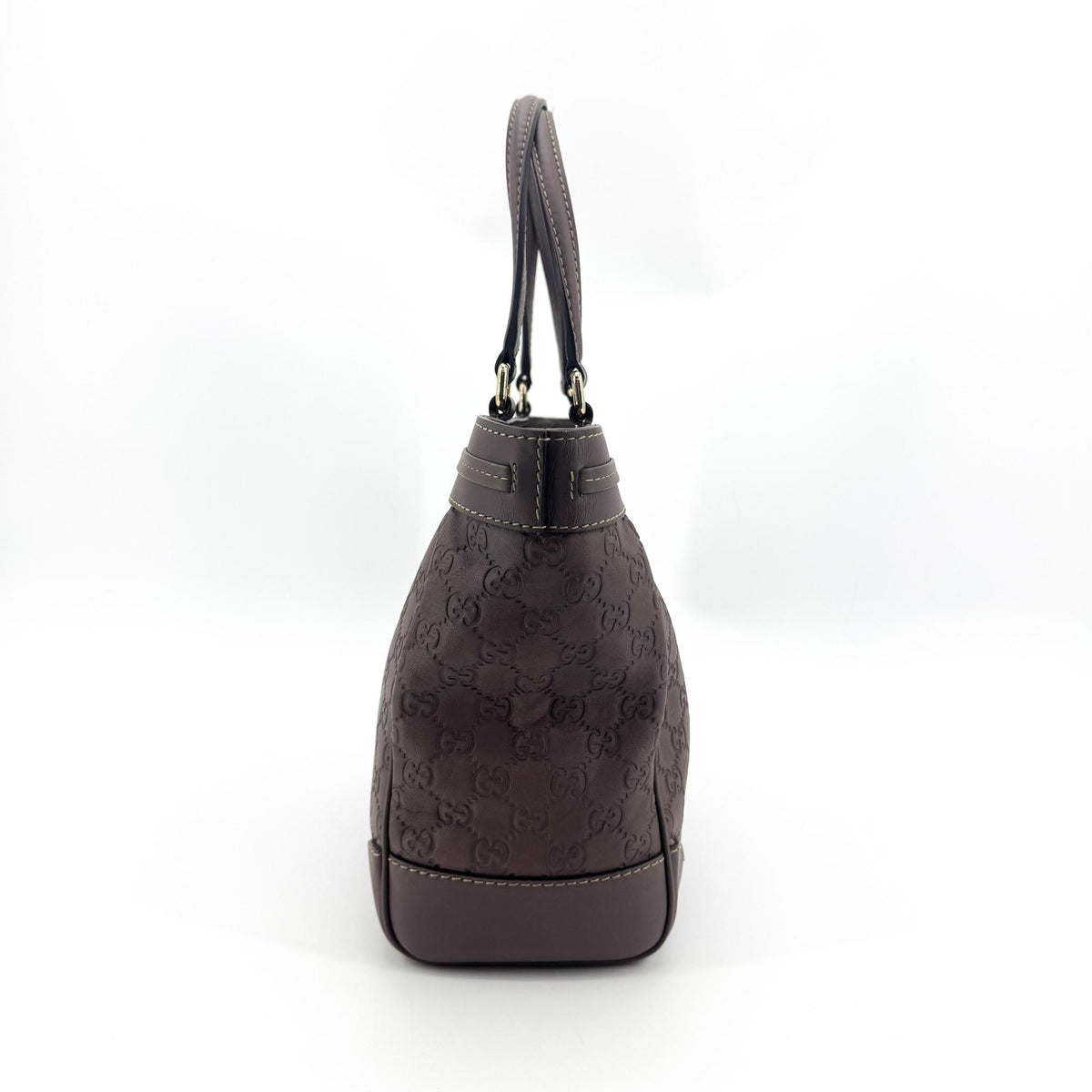 Gucci Cima Mayfair Ribbon Tote Bag Purple Brown